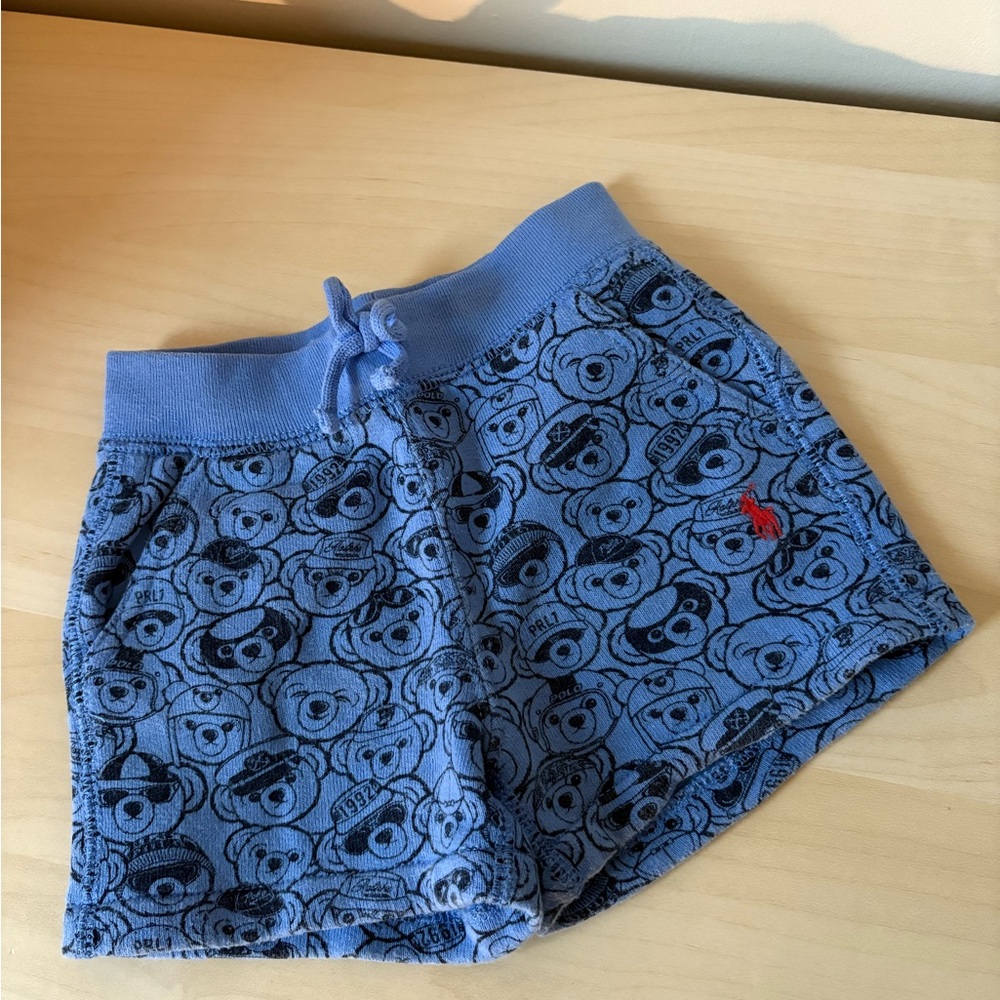 Ralph Lauren Blue Bear Pattern Kids Shorts